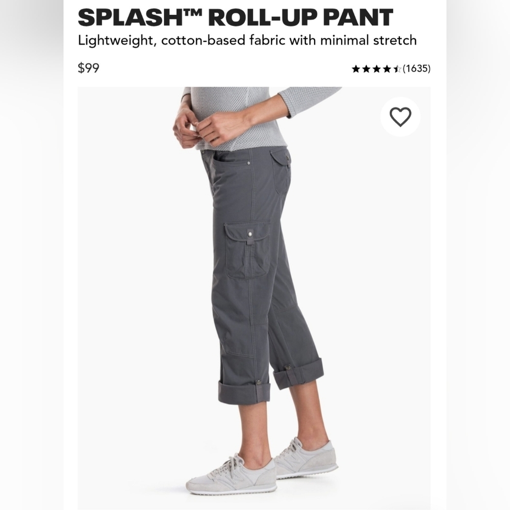 KÜHL Splash™ Roll-Up Pants in Shadow Sz 12 - Picture 2 of 16